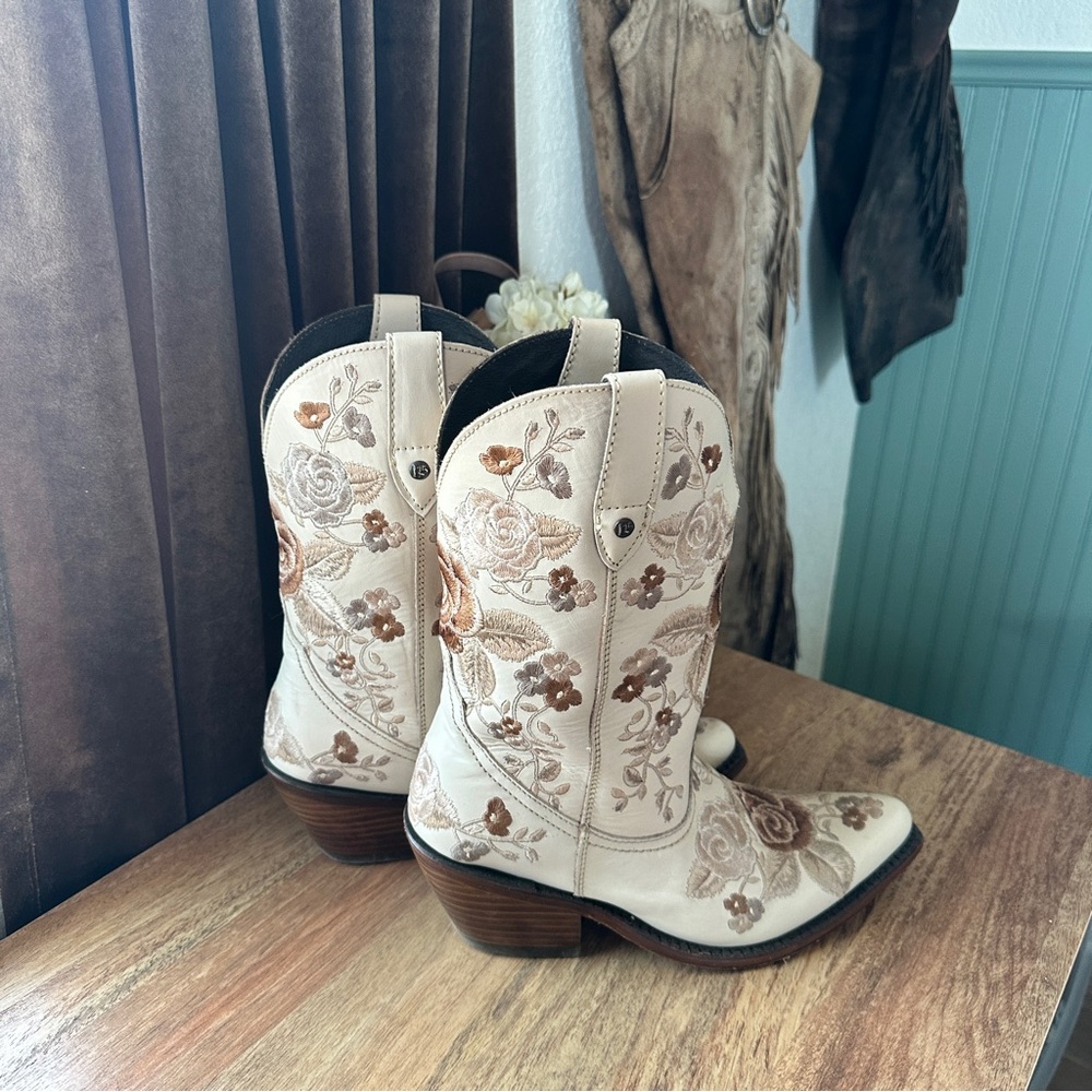 Floral Liberty Black Midi Boots - Picture 2 of 3
